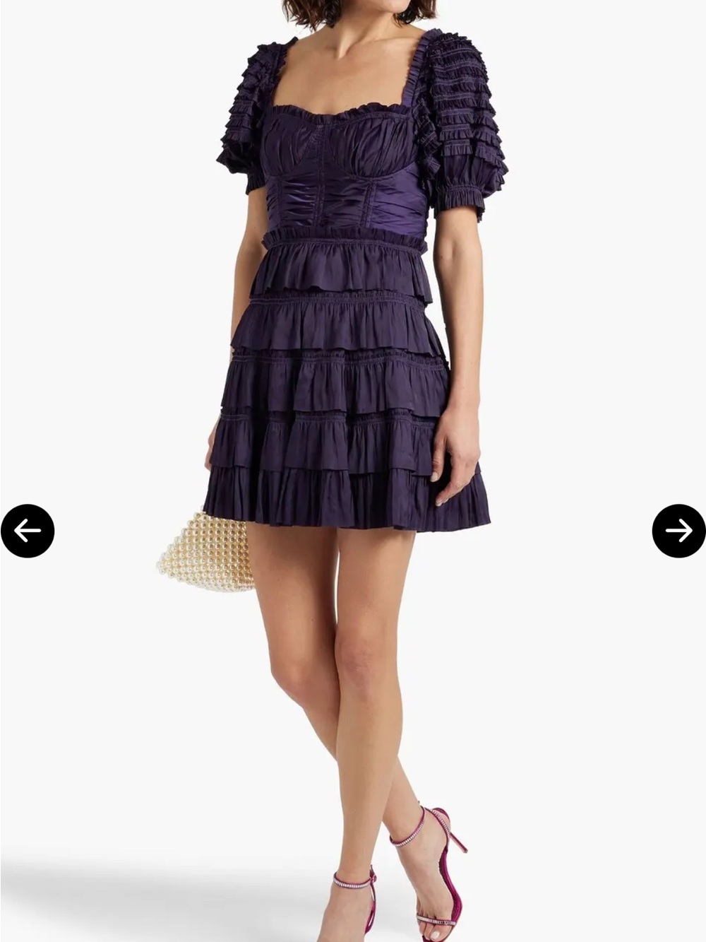 Ulla Johnson Deep Purple Tiered Ruffle Mini Dress